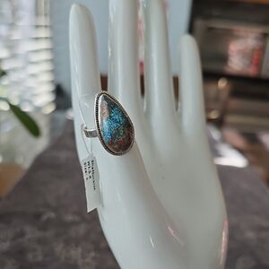 925 Sterling Silver Shattuckite Ring~Sz 6